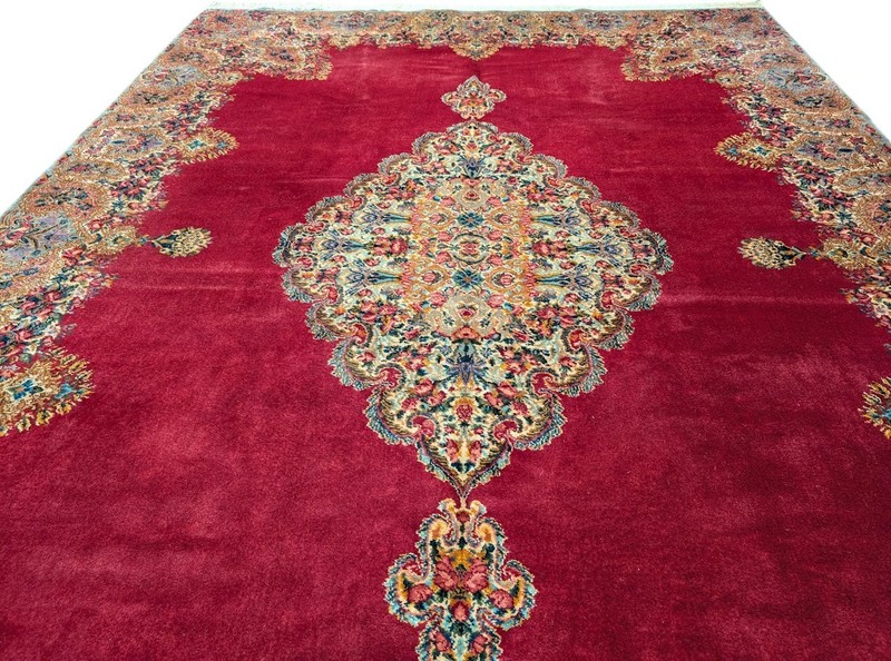 10x14 Karastan Red Medallion Kirman Rug #762, Wool, Rare gallery