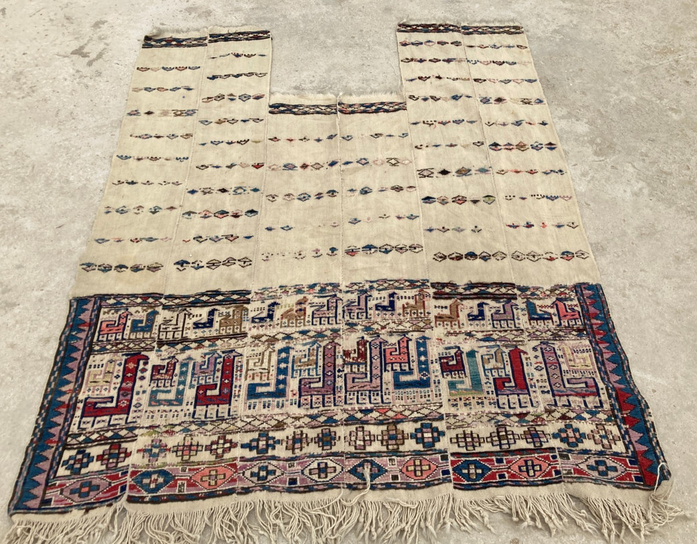 Antique Gashgai Handmade Horse Balanket Kilim Rug Carpet 161x128 cm