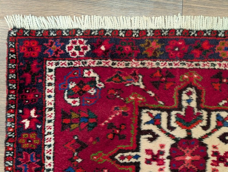 Per'sian Karajeh Runner Rug 3x15 Red Tribal Geometric Medallions Heriz Runner gallery