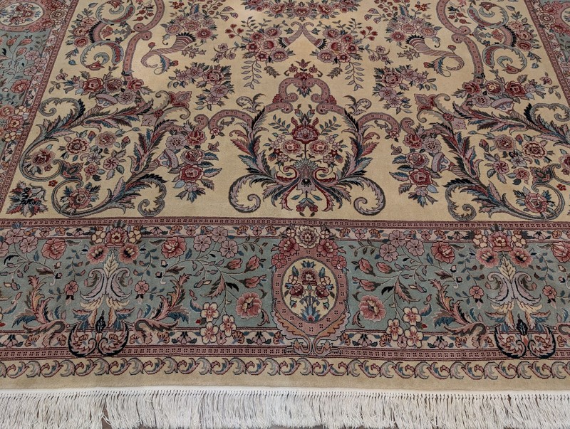 Pak Per'sian Rug 10x14, Fine 170 KPSI, Floral Medallion, Elegant, Handmade gallery