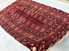 Stunning Vintage Afghan Tribal Natural Vegetable Dye Turkman Prayer Carpet