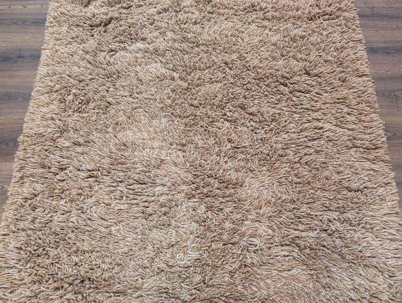 Vintage Wool Shag Rug, Beige-Tan, High Pile gallery