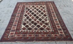 6’4 x 9’1 Best handmade vintage afghan tribal berjesta area rug, 100% wool rug