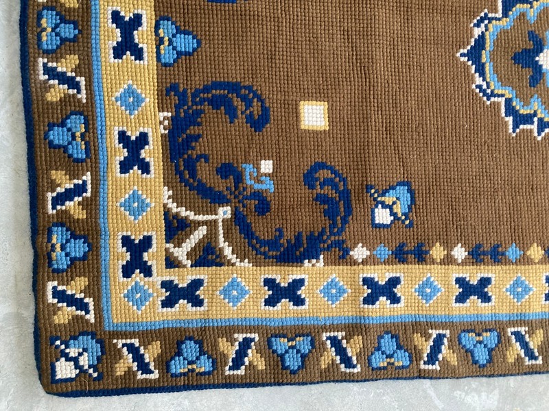 Vintage Handmade Turkish Geometric Medallion Style Wool Area Rug 164x93 cm gallery