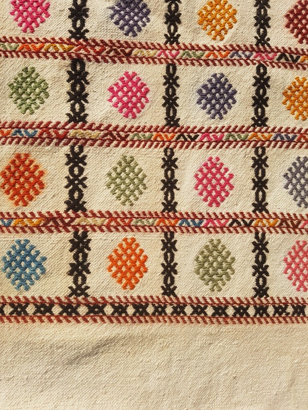 Vintage Handmade Turkish Wool Kilim Rug Carpet 280x59 cm gallery