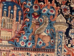 10×12 BLUE VINTAGE RUG ANTIQUE ORIENTAL HANDMADE 9×12 handwoven colorful fine ft