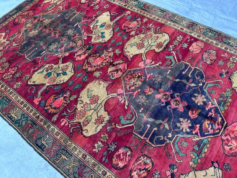 COLLECTORS' ITEM Antique Stunning Natural Vegetable Dye Russian Kazak Carpet gallery