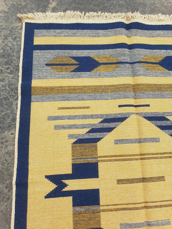 Vintage Traditional Handmade Southwestern Style Wool Multicolor Kilim 5.6x3.8 ft gallery