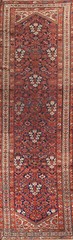Antique Wool Navy Blue Malayer Long Runner Rug 3×13 Hand-knotted Traditional Rug
