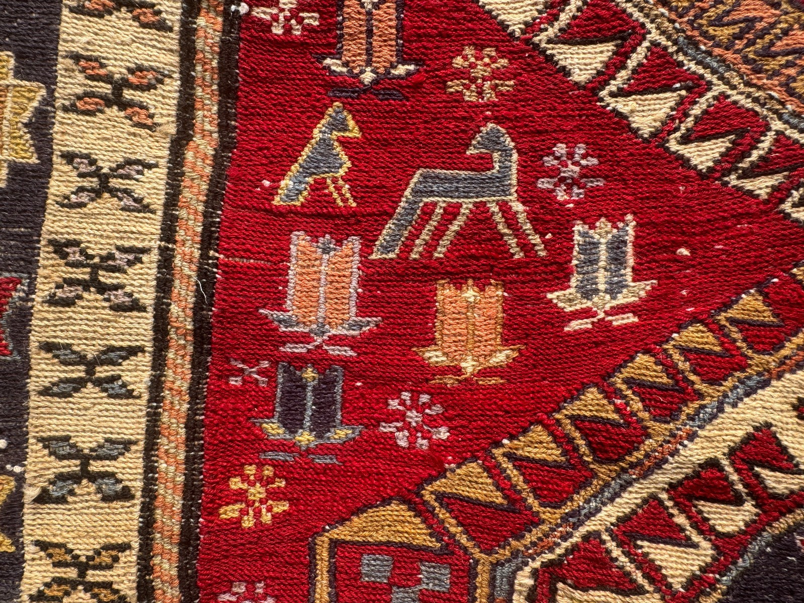 3x6 VINTAGE CAUCASIAN RUNNER RUG handmade shirvan antique fine geometric 2x6 ft gallery