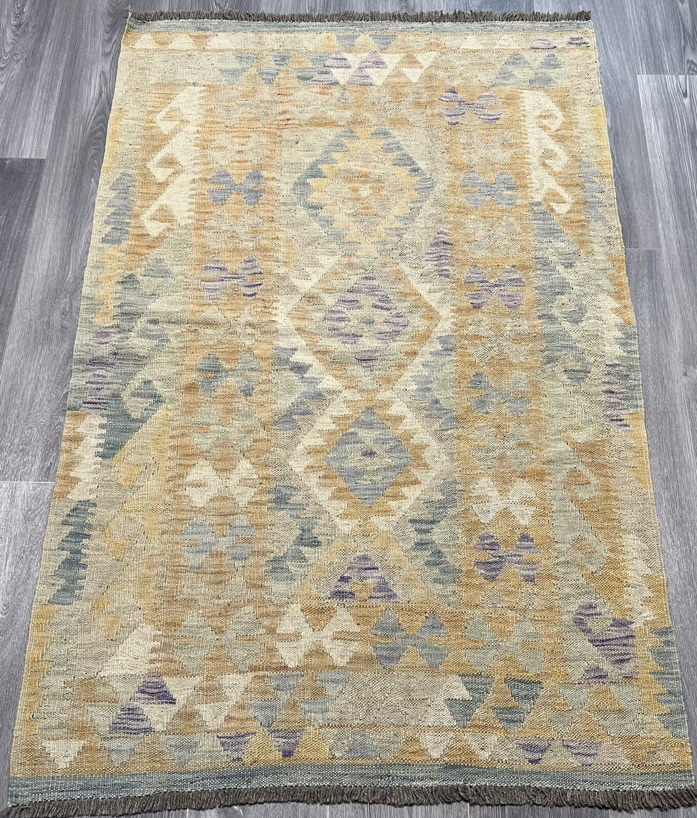 Vintage Kilim Traditional Hand Made Oriental Wool Kilim 5ftx3.2ft 159cmx103cm gallery