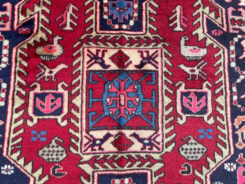 4.3x10.1 ft Vintage Afghan Hand Knotted Persian Style Wide Runner Rug, Entry Rug gallery