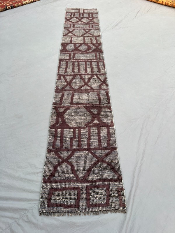 2x12 Vintage Moroccan Hand Knotted Wool Runner Rug Geometric Pattern Hallway Rug gallery