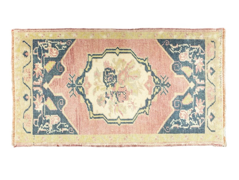 Eco Friendly Stylish Bath, Floor Mat-Hand Knotted Oushak Turkish Rug-1.9x3.1 ft gallery