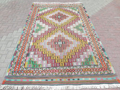 Vintage Turkish Rug, Area Rugs, Large Kilim, Wool Rug, Floor Rug Carpet 75″x122″