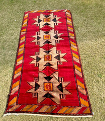 160 X 315 COLLECTORS ITEM Stunning Vintage Natural Vegi Caucasian Star Kazak Rug
