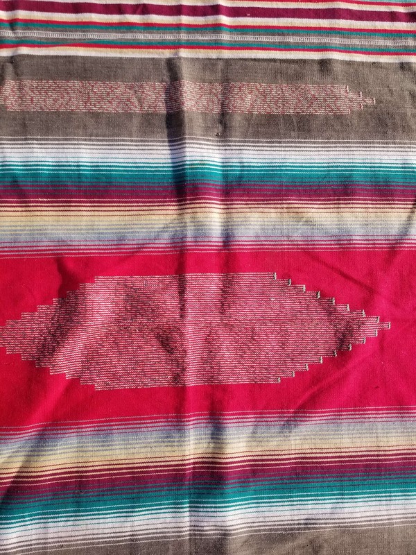 Vintage Traditional Handmade Mexican Wool Multicolor Kilim 186x98cm gallery