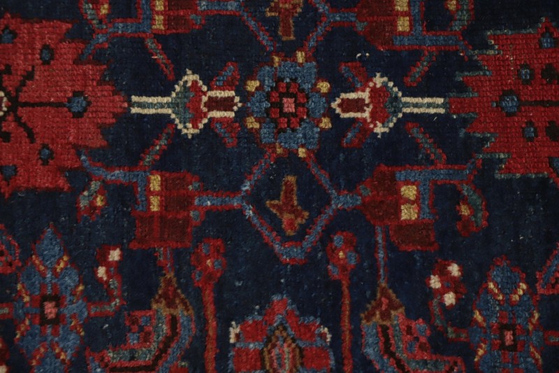 Antique Vegetable Dye Blues Wool Hand-knotted Traditional 16 ft Runner Rug 4x16 gallery