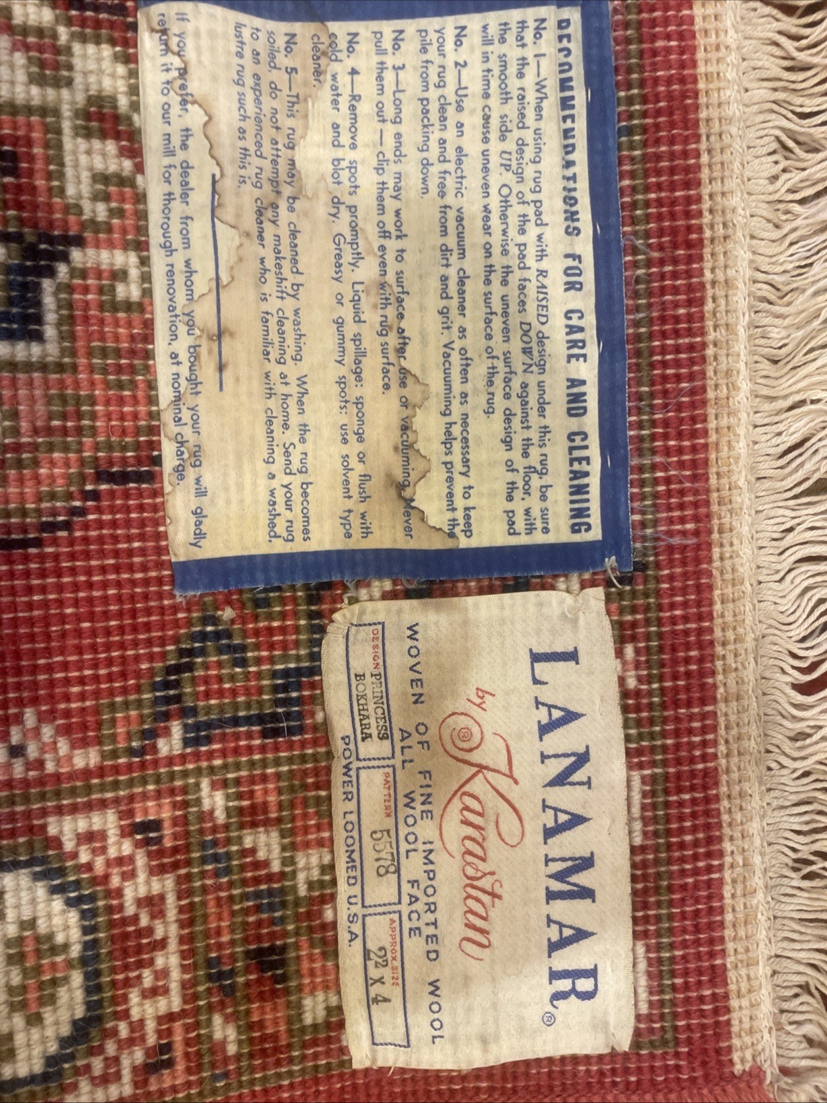 Vintage Lanamar By Karastan Wool Rug 27x48in gallery