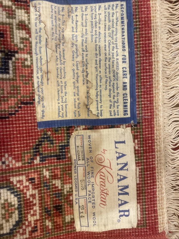 Vintage Lanamar By Karastan Wool Rug 27x48in gallery