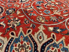 9×12 RED ANTIQUE ORIENTAL RUG blue handmade vintage HAND-KNOTTED fine navy 9×13