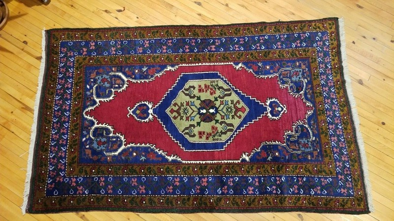 Vintage 1950-1960s Turkish Tribal Rug 4'5"×7'" gallery