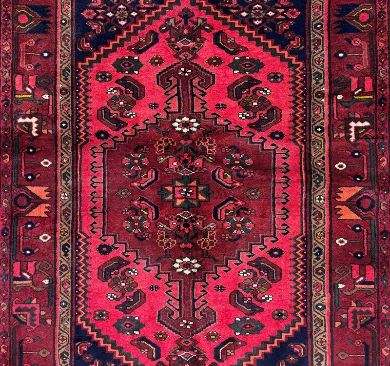 Vintage 5x7 Zanjan Hand Knotted Wool Oriental Area Rug Red Tribal Geometric Boho gallery
