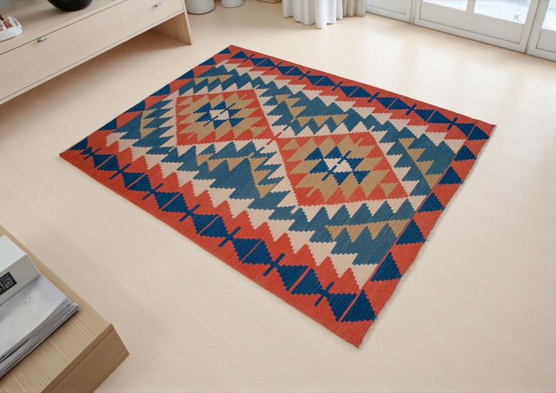 Vintage Oushak Rug Kilim Flat Weave Turkish Rug Natural Wool Rug - 4x6 ft Approx gallery