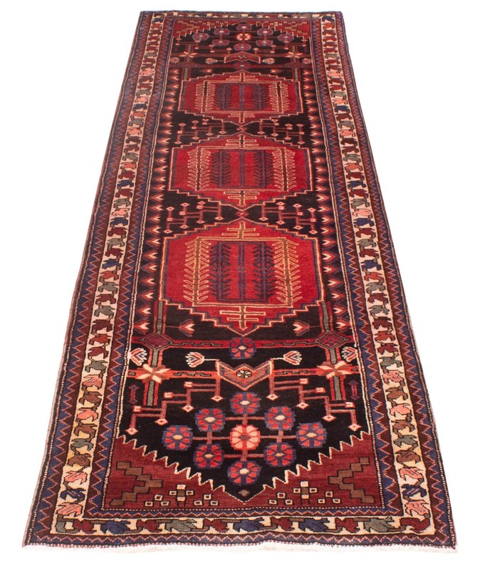 Vintage Hand-knotted Runner Rug 3'9" x 12'6" Traditional Oriental Wool Carpet gallery
