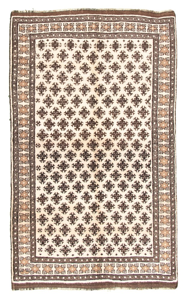 Vintage Hand-Knotted Area Rug 5'0" x 7'7" Traditional Wool Carpet