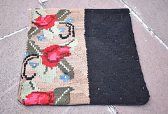 Turkish Kilim Pillow Cover Sofa Rug 16”x16” Decorative Handmade Cushion Cover
