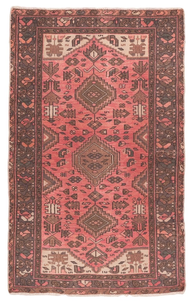 Traditional Vintage Hand-Knotted Area Rug 2'10" x 4'7" Oriental Wool Carpet