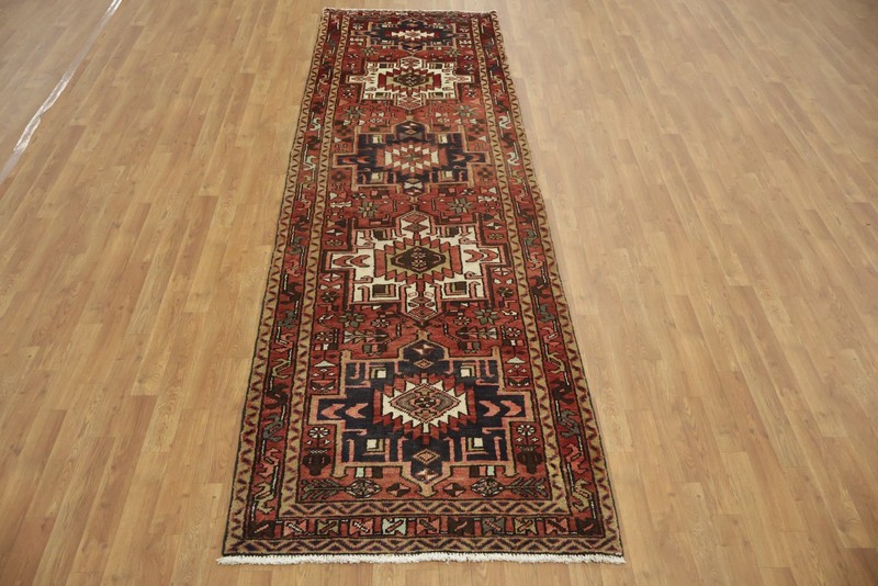 Vintage Geometric 11 ft Runner Tribal Hand-knotted Hallway Nomadic Carpet 3x11 gallery
