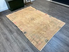 Area Rug, 4.6 x 6.8 ft, Woven Wool Rug, Carpet, Beige Rug, Handmade Vintage Rug