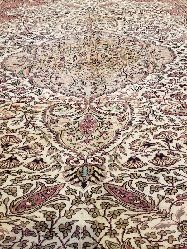 Beautiful Cr1920-1939s Antique Wool Pile Multi-Color Hereke Rug 7’x 9’8” gallery