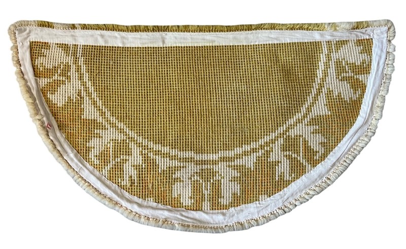 Vintage 70's/80's Yellow Half-Circle Knit Rug, Retro Shag Mat, Bathroom Carpet gallery