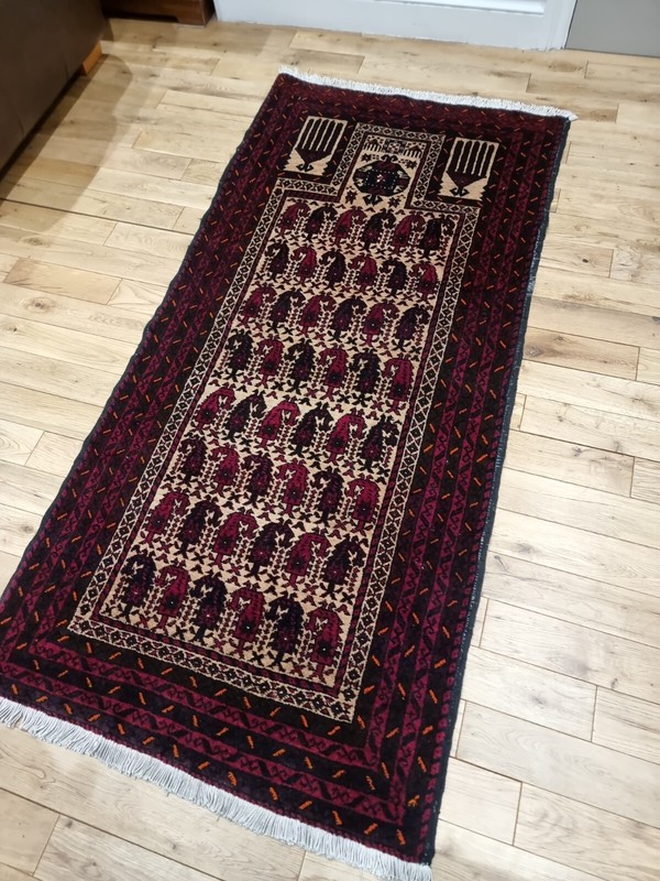 Vintage Handmade Oriental Balouch Rug 166cm x 122cm gallery