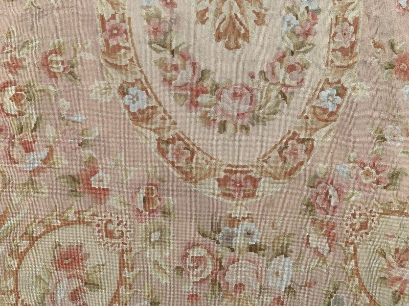 Vintage Aubusson Rug: Hand-woven Chain Stitch Carpet, Home Decor 4x6 ft gallery
