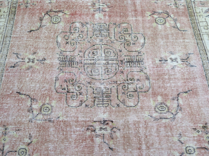 Vintage Anatolia Carpet, Distressed Rug Floor Carpet Handmade Wool Rugs 61"x106" gallery