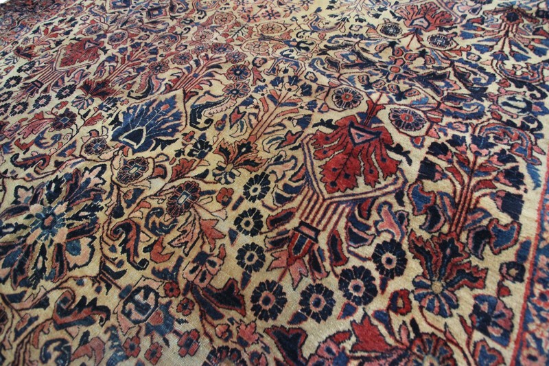9x12 Estate Antique Handmade Traditional Wool Rug Gold 274cm x 365cm c.1890 gallery