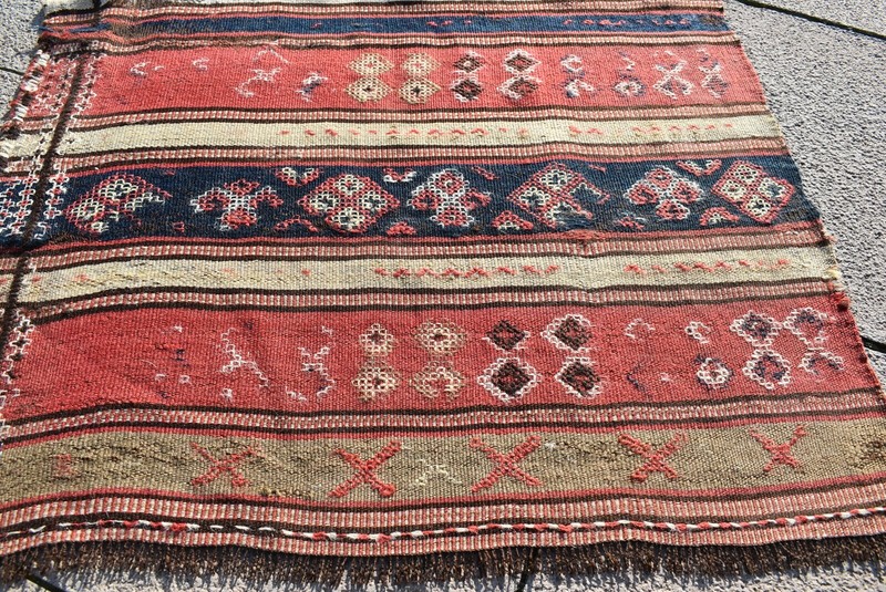 Antique Caucasian Rug 29'' x 81'' Collector's Item Verneh Fragment Wall Rug gallery