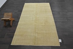 Oushak Turkish Vintage Rug 4×7 Kilim Rug Anatolian Handmade Boho Decor YELLOW