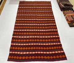 Authentic Afghan Turkmen Wool Kilim Rug Handwoven Tribal Striped Area Carpet