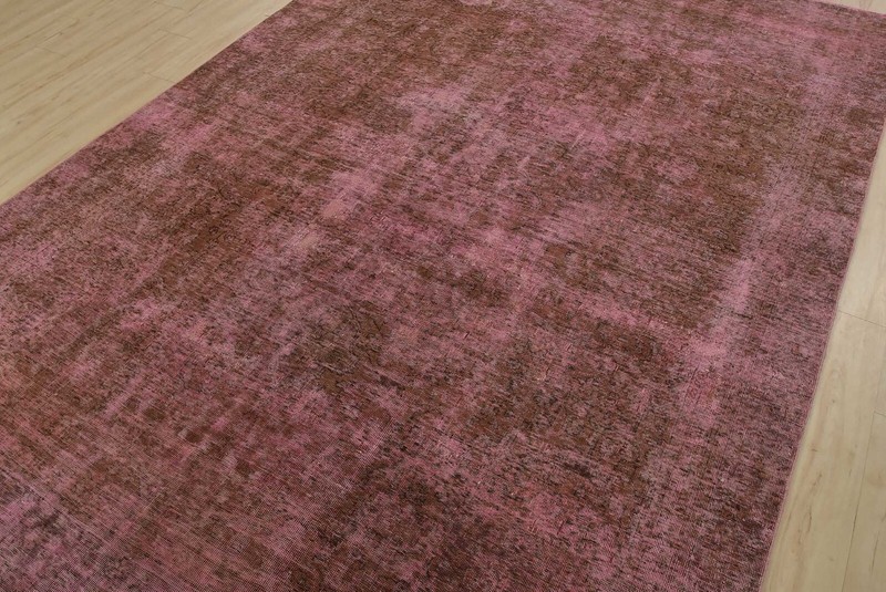 Tabrizi Rug 7'5'' x 10'8'' Pink Wool Vintage Distressed Hand-Knotted Carpet gallery
