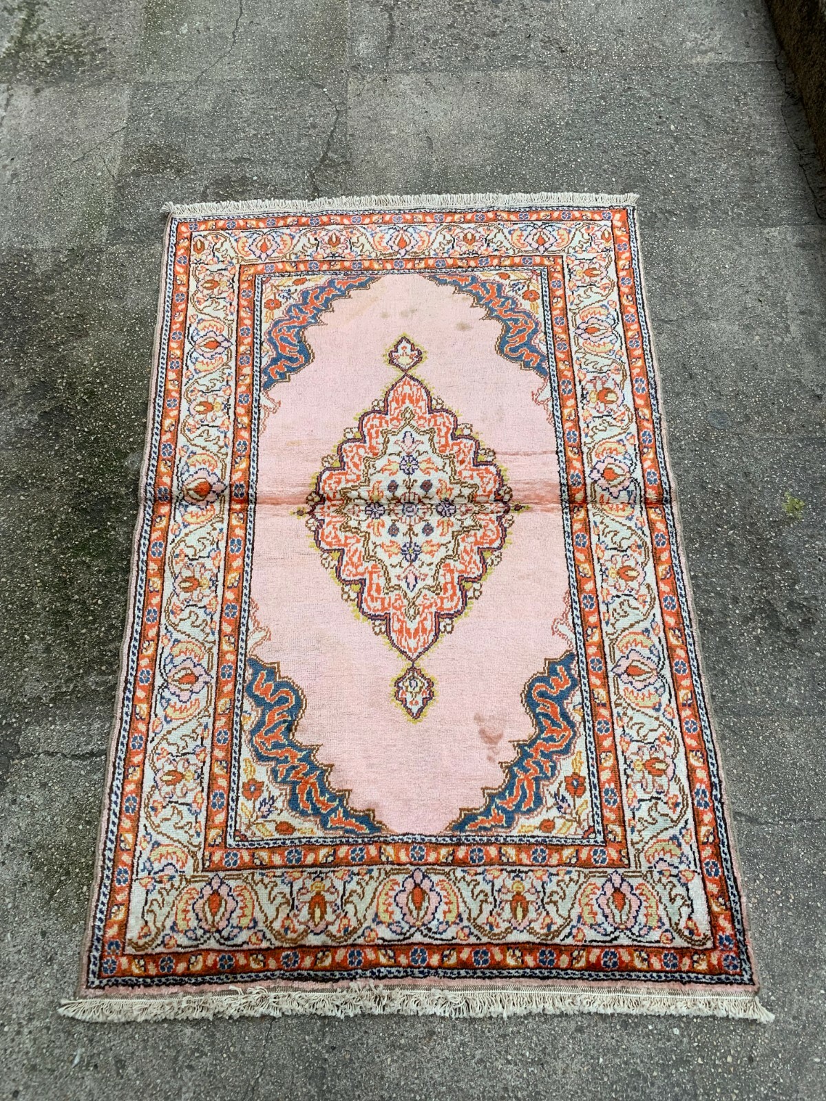 2'10'' x 4'6'' Vintage Natural Rug Village Rug Handmade Carpet.SKU:F647 gallery