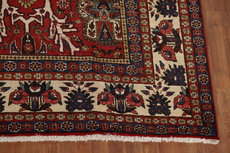 All-Over Vintage Bakhtiari Red Traditional Handmade Room Size Area Rug 9x13 gallery