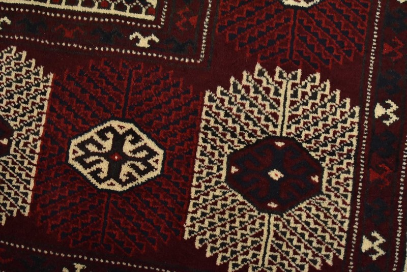 Vintage Bokhara Rug 7’7” x 12’5” Red Wool Tribal Hand-Knotted Oriental Carpet gallery