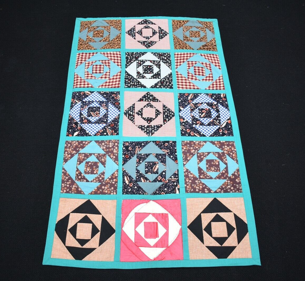 Vintage Turkish Textile Patchwork 28'' x 47'' Wall Hangings Piece Textile Cover