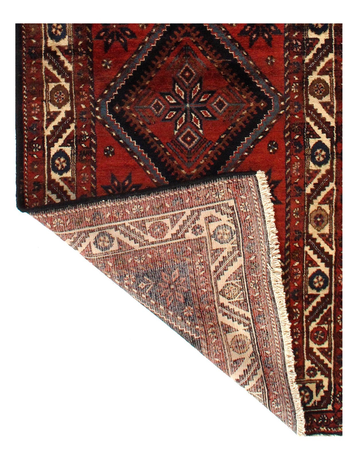 Red Antique Hand-Knotted Wool Runner Rug - 3'6" x 11'1" gallery