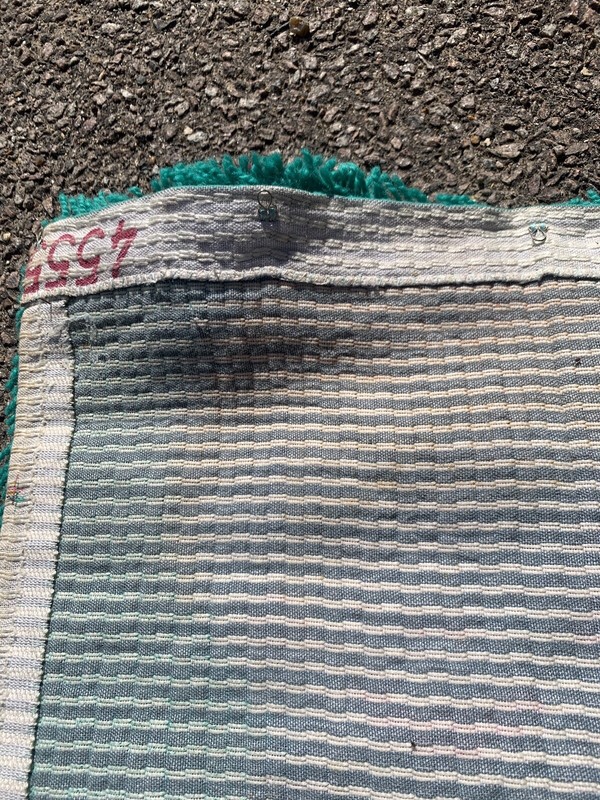 Vintage Scandinavian Swedish Wool Rya Weaving Rug Wall decor 37x35cm gallery